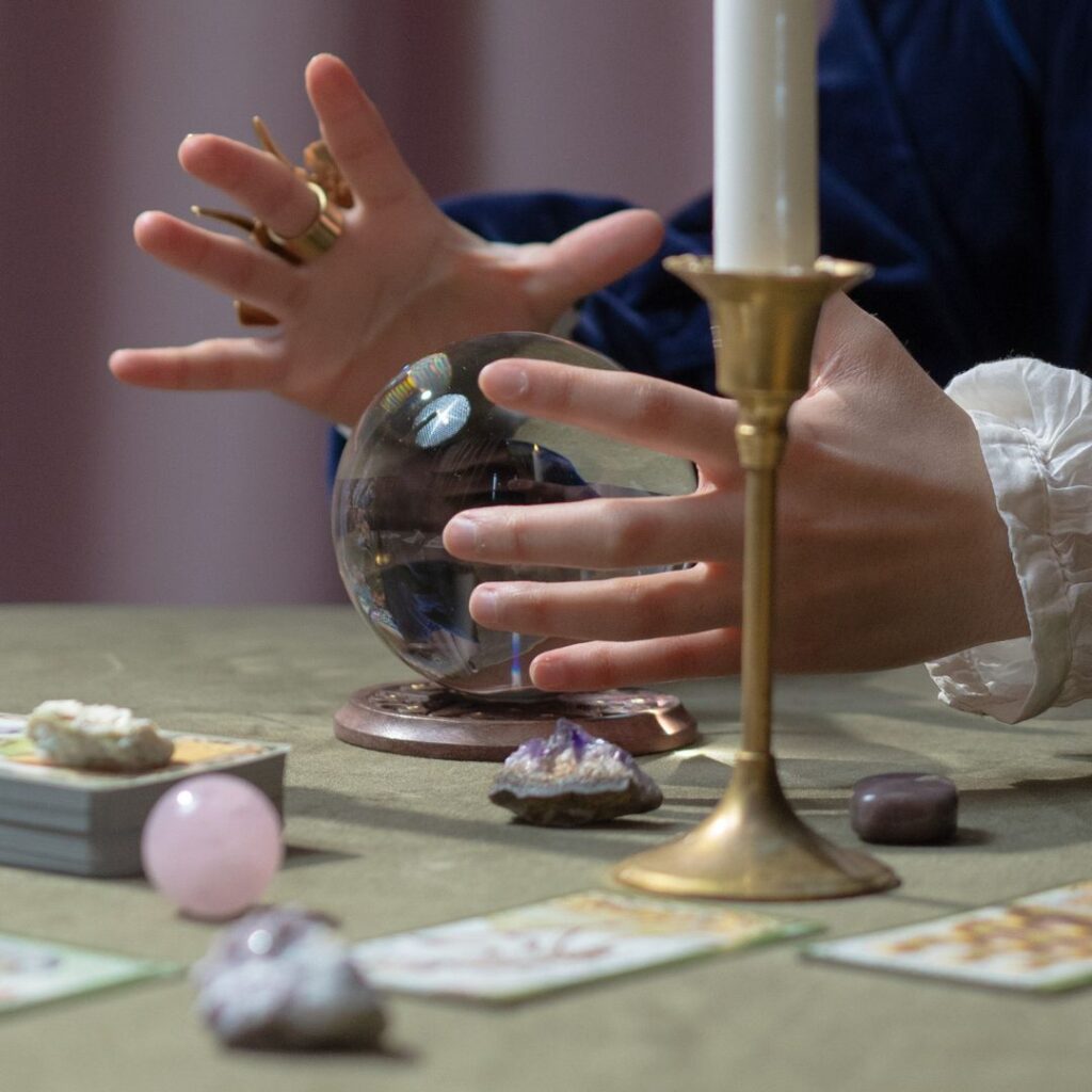 Divination is seeking knowledge or gaining insight into a situation by interpreting signs, omens, or supernatural forces.